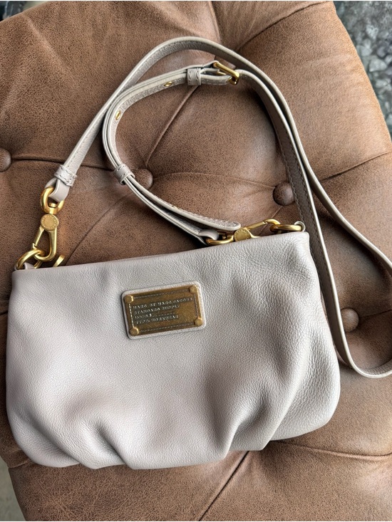 Marc By Marc Jacobs Handbags - Marc by Marc Jacobs Pebbled Leather Crossbody in Light Gray with Gold Hardware